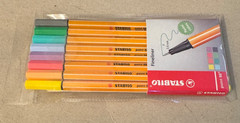 STABILO POINT 88 FINELINER 8 PASTEL COLORS SET 0.4mm LINE WEIGHT