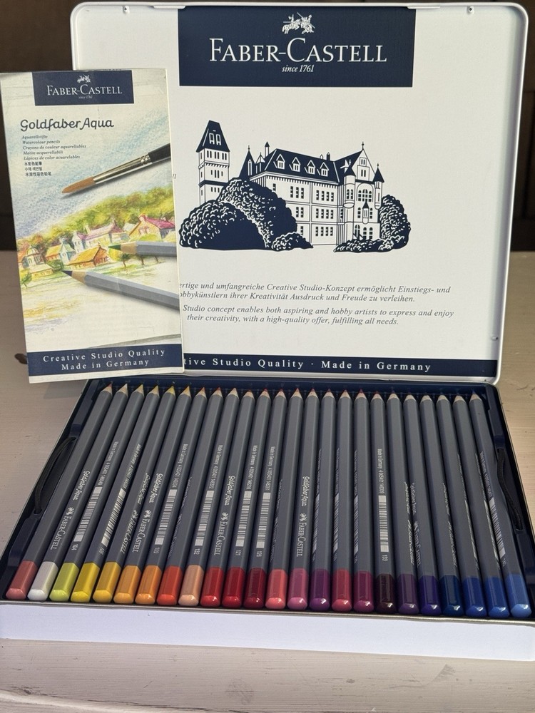 Faber-Castell Goldfaber Aqua Watercolor Pencil Set 48 Colors Tin Box 114648