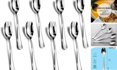 Sporks-Pack Food-grade Stainless Steel Sporks, 7.4 Inches Long Handle Silver 8