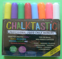 BRAND NEW Chalktastic 8 Professional Liquid Chalk Markers,6mm reversible tips