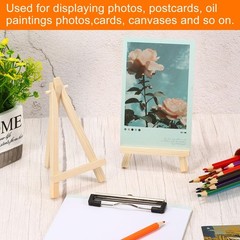 5.9″ Mini Wooden Easel Stand, 6 Pack Table Use Triangle Holder Wood Color