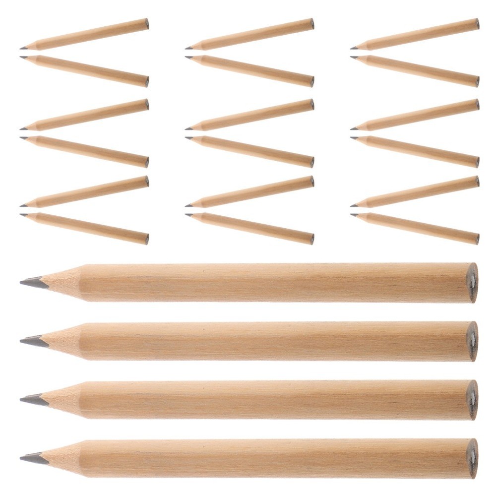 200Pcs Mini Wood Pencils Bulk Khaki Short Pencils for Kids Comfortable Grip