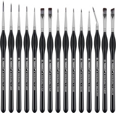 PANDAFLY Detail Paint Brushes Set, 15pcs Miniature Brushes for Fine Detailing &