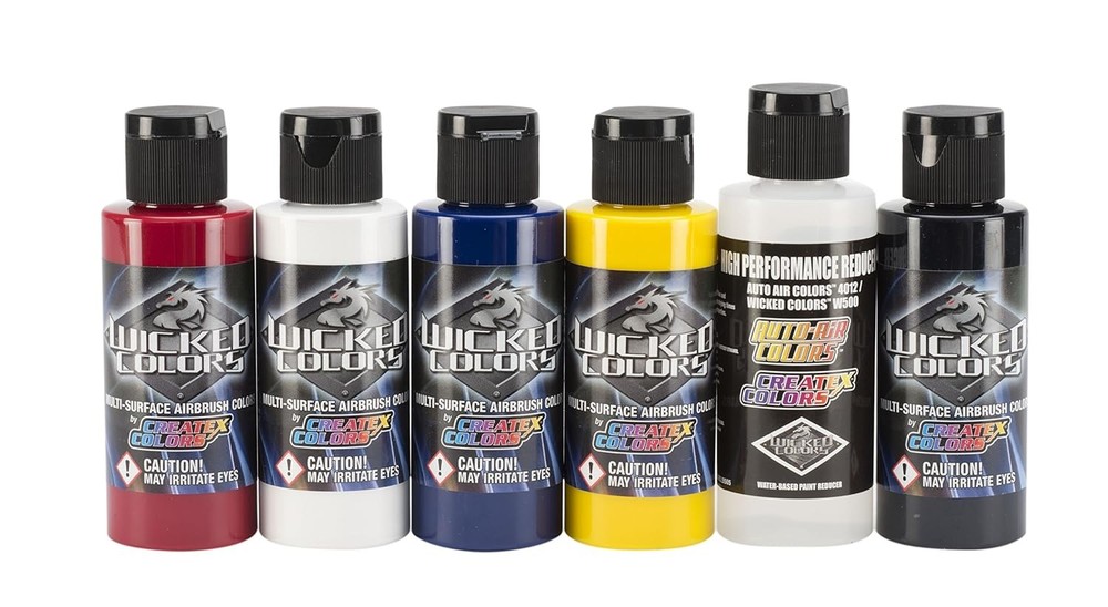 Wicked Colors W110-00 2-Ounce Wicked Detail Sampler Set Airbrush