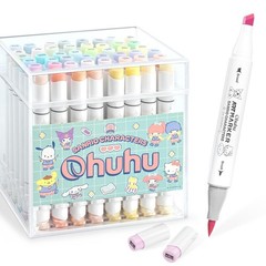 Sanrio x Ohuhu Markers 48 Colors Brush & Fine Tip Dual Pastel Art Sketch Pen JP