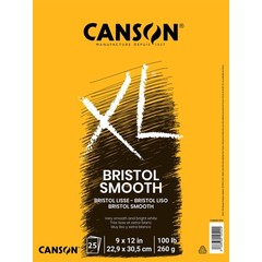 XL Series Bristol Paper, Smooth, Foldover Pad, 9×12 inches, 25 Sheets (100lb/…