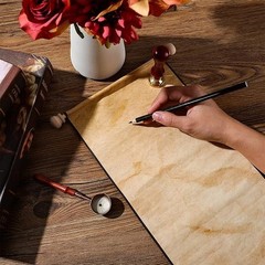 2 Pack Vintage Blank Paper Scrolls Vintage Paper Wrapped on Wood Rod Long Aged B