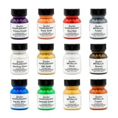 Metallic Pearlescent Acrylic Leather Paint 1 Oz Pack Of 12 Sparkling Effects