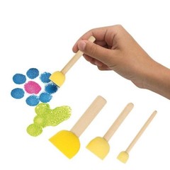 40-Pieces Assorted Size Round Sponges Brush Set, Paint Tools for Kids