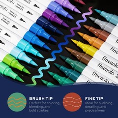Finenolo Acrylic Paint Markers, 36Pcs 72 Colors