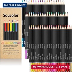 Soucolor 72-Color Colored Pencils for Adult Coloring Books, Soft Core, Back to S