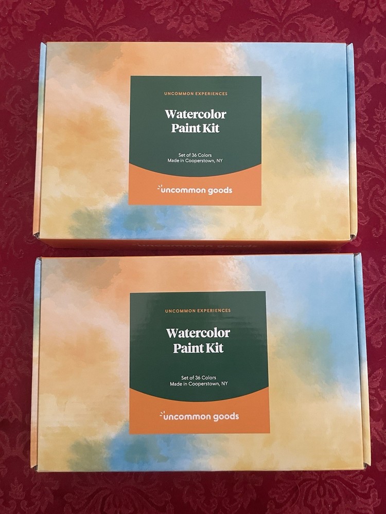 Lot of 2 Uncommon Goods Watercolor Paint Kits Set of 36 Colors Art Supplies NEW