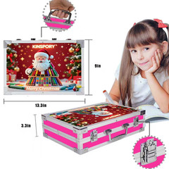 139 Pack Deluxe Portable Double Layers Coloring Drawing Kit with Sketch Pads, Ar