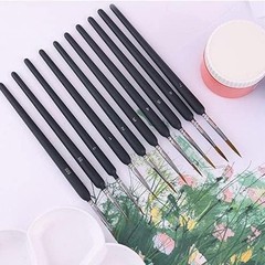 11pcs Fine Detail Synthetic Hair Paint Brushes Black Handle for Model Making