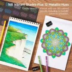 180 Coloring Pencils for Adults, Soft Core Coloring Pencils Set with 4 Sharpe…