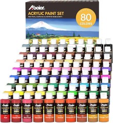 ABEIER Acrylic Paint Set, 80 Colors (2oz/60ml) Artist Quality Paint