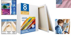 White Primed Canvas 11×14 Inch 8 Pack Perfect for Beginners and Professionals