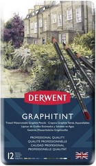 Derwent Graphitint Pencils, Metal Tin, 12 Count (0700802)