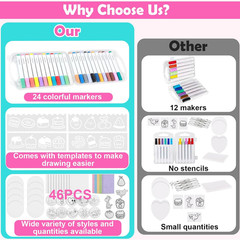 78 Pcs Magic 3D Foam Texture Painting Kit, Magic Puffy Paint Kit, Including 46 P