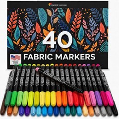40 Fabric Markers Pens Set – Non Toxic, Indelible and Permanent Fabric Paint …