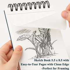 Small Sketchbook 5.5″ X 8.5″ – 2 Pack Top Spiral Mini Sketch Pad, Small Sketch B