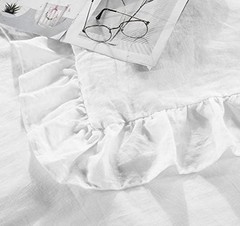 100% Stone Washed French Linen Duvet Cover Set 3 Pieces – Super King White