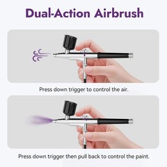 50 PSI Airbrush Kit with Air Compressor, High Pressure Airbrush Kit Non-Clogging