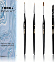 Professional Watercolor Sable, Squirrel Hair Paint Brushes, Mop Round Tip Detail
