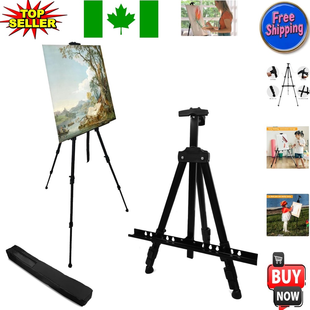 Versatile Art Easel Stand with Spring Clip – 17 to 66 Inches Adjustable Height