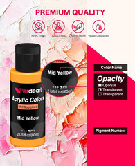 Acrylic Paint Set – 24 Colors 2 Oz/59 Ml Acrylic Paints for Professional Artists