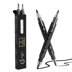 Black Acrylic Paint Pen | Set 2 Black Acrylic Paint Marker Dual Tip (Fine 0,7mm