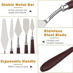 Artist Painting Knives Set – 5 Pieces Painting Knives Stainless TSPGD-5PCS
