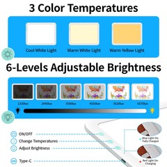 Rechargeable LED Light Pad A3 Wireless 3500mAh Tracing Diamond Painting Portable