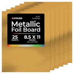Hygloss Metallic Cardstock Sheets 25 Shiny Gold Sheets 8 5 x 11 Sturdy 10 pt