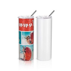 Sublimation Blanks Skinny Tumbler White 20 OZ Straight Stainless Steel
