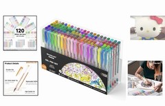 Glitter Gel Pens Set – 240 Pack with 120 Non-Toxic Colors for Doodling & Drawing