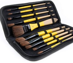 ARTIFY 10 Pieces Paint Brush Set Includes a Carrying Case Premium Nylon Hair