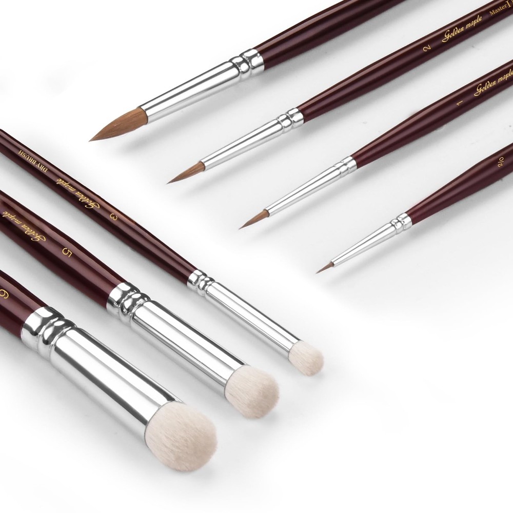 Kolinsky Sable Miniature Brushes Drybrushes for Miniature Set 7 pcs Paint Bru…