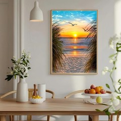 Sunset Beach Diamond Art Kits for Adults,Scenery Diamond Painting Kits for Aduul