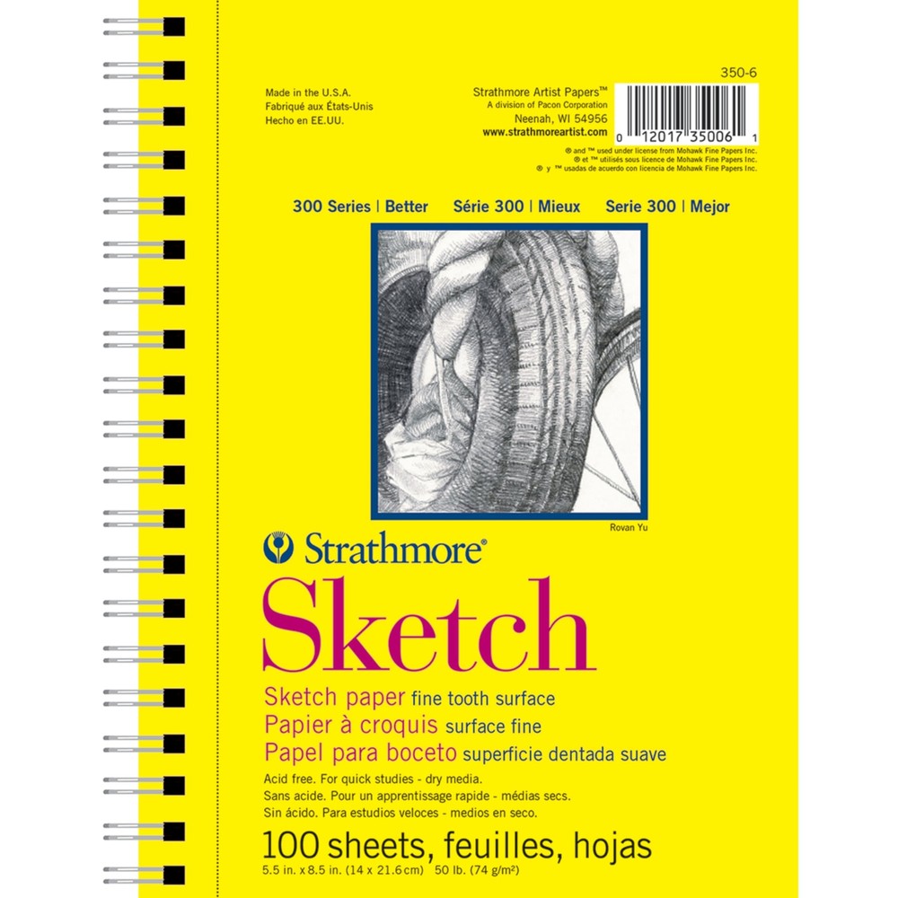 300 Series Sketch Pad 5.5×8.5 inch 100 Sheets Side Wire – Artist Sketchbook f…