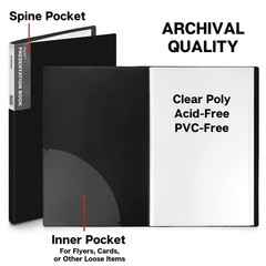 Dunwell 11×17 Portfolio Binder (Black), Presentation 11×17″, Black