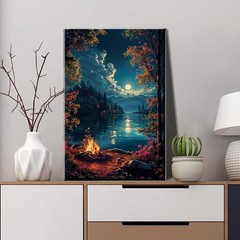 JOOZ Paint by Numbers Kit for Adults with 8 x 12 inches, Moon Landscape