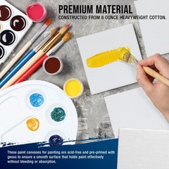 U.S. Art Supply Mini Magnetic Canvas Panels 2.5×2.5″ Square 24Pk Cotton