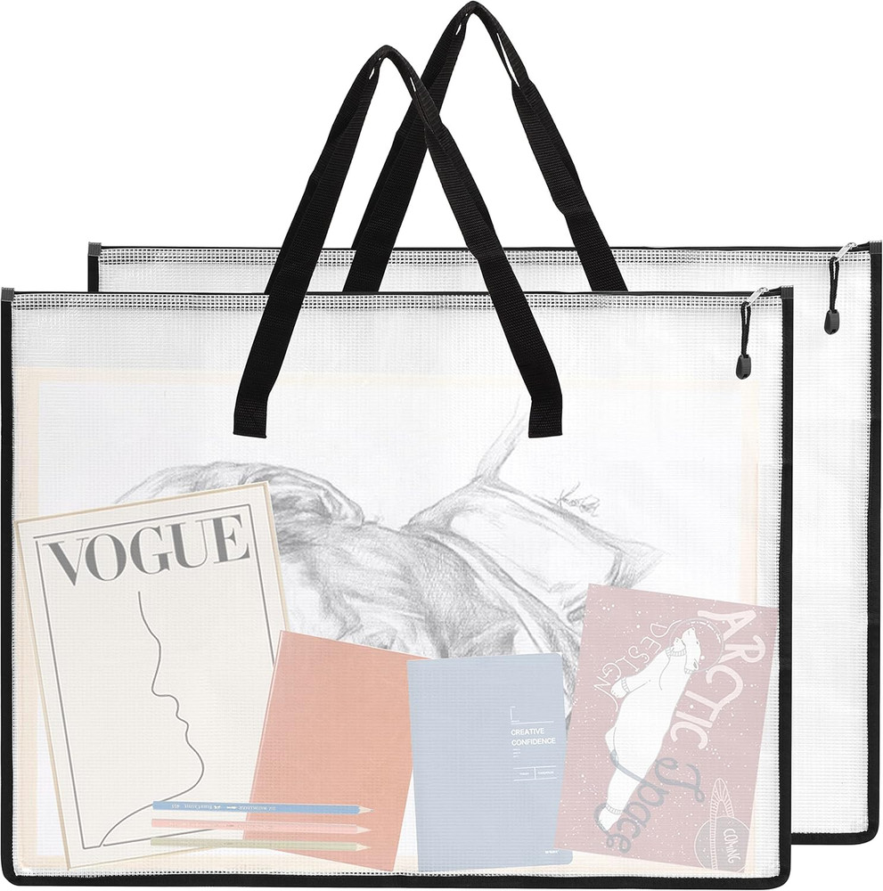 2 Pack Art Portfolio Case 18.5×24.8” Zippered Folder for Posters & Artwork