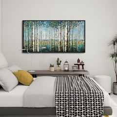 Pogusmavi Tree of Life Wall Art – Large Nature Birch Tree Canvas Painting for…