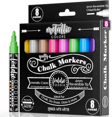Loddie Doddie Liquid Chalk Markers – Pack of 8, 6Mm Reversible Tips – Chalkboard