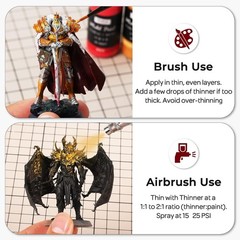 10 Colors Metallic Model Paint Set, 20ml Ready to Use Modeling Acrylic Paints…