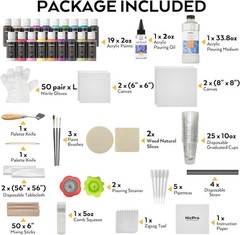 Comprehensive Acrylic Pouring Set with 19 Colors – Unleash Your Creativity