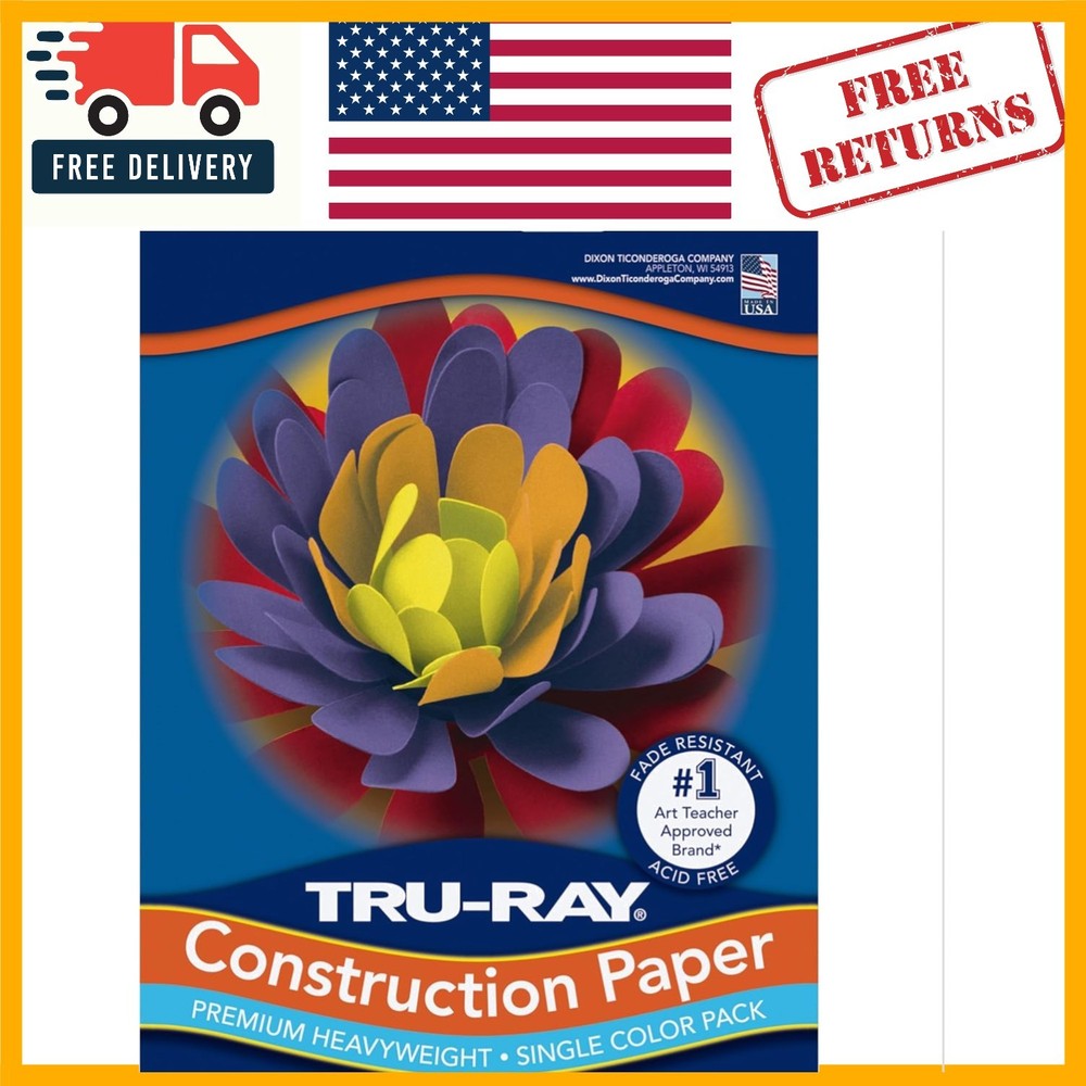 50% Recycled Heavyweight White Construction Paper, 9″ x 12″ – Pack of 50 Sheets