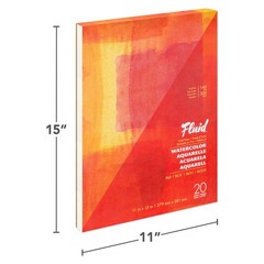 Fluid Watercolor Paper Pad 11 x 15 inch 20 Sheets 140 lb Cold Press